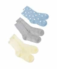 KGLGD11014 a.v.v KIDS(アー・ヴェ・ヴェ) 【19-21/22-24cm】【3点セット】アソートソックス ライトブルー