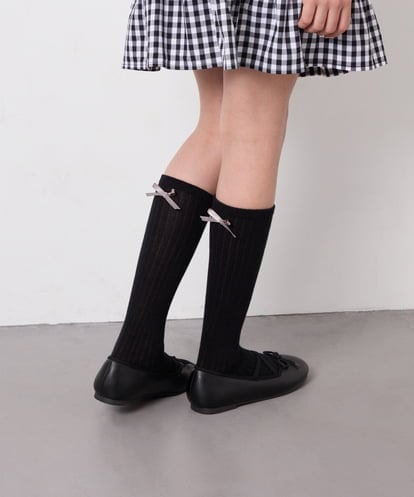 KGLGD12007 a.v.v KIDS 【19-21/22-24cm】バックリボンハイソックス