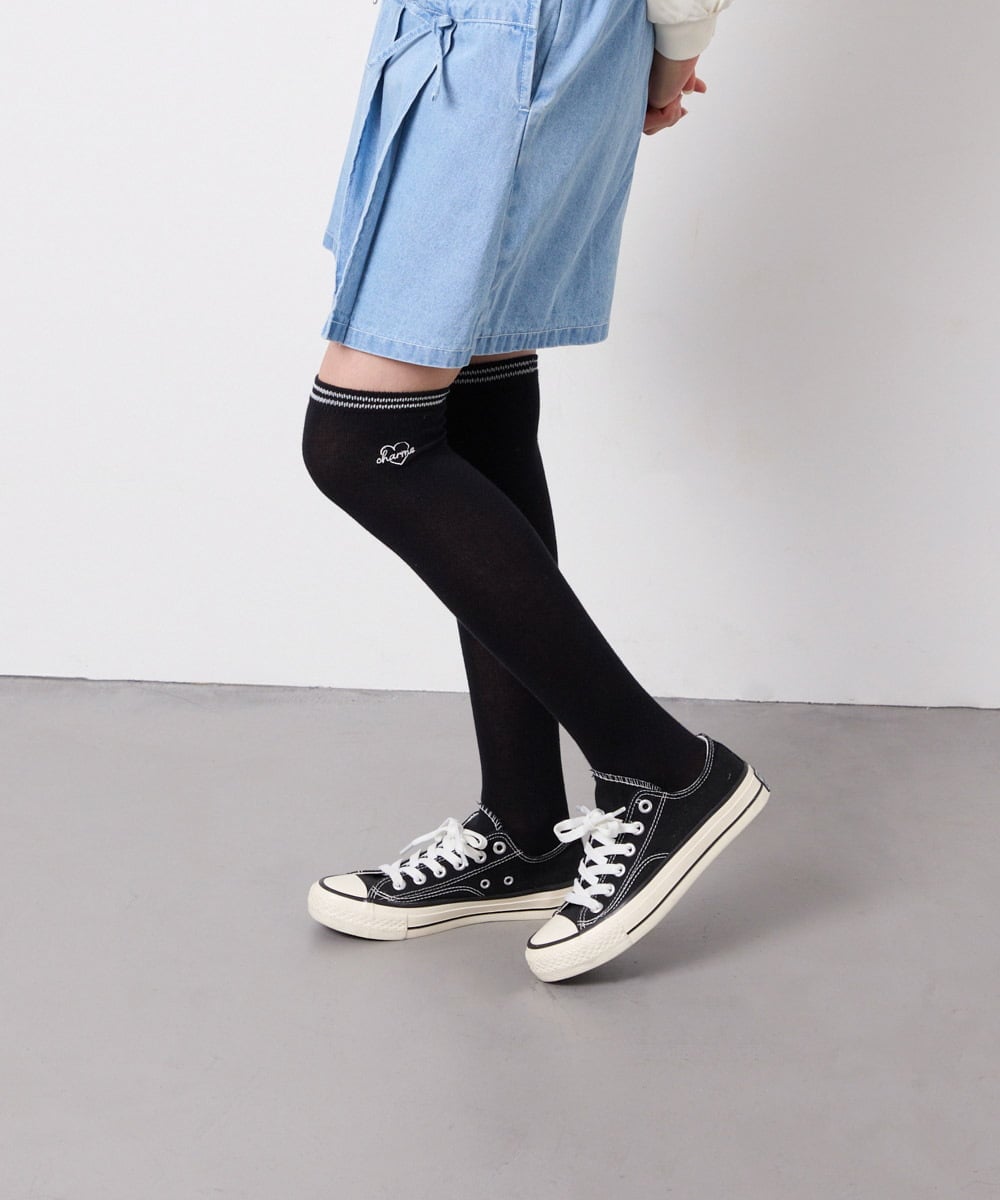 KGLGD13009 a.v.v KIDS(アー・ヴェ・ヴェ) 【19-21/22-24cm】ラインニーハイ ブラック