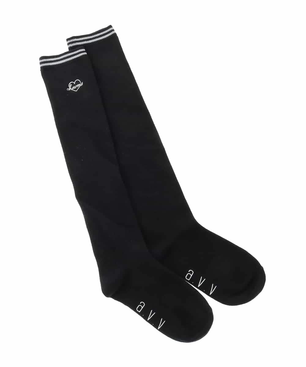 KGLGD13009 a.v.v KIDS(アー・ヴェ・ヴェ) 【19-21/22-24cm】ラインニーハイ ブラック