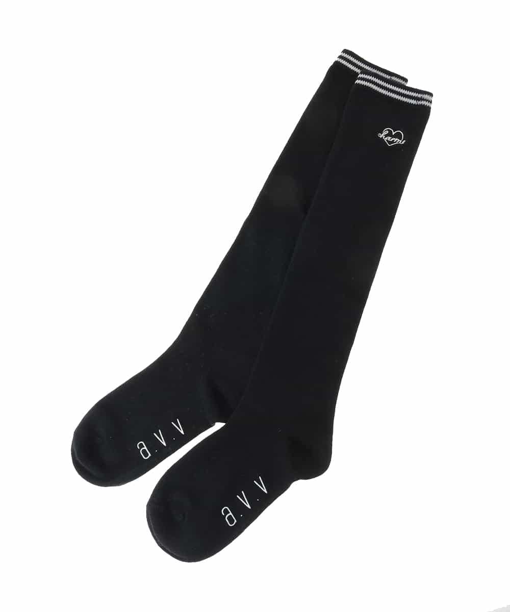 KGLGD13009 a.v.v KIDS(アー・ヴェ・ヴェ) 【19-21/22-24cm】ラインニーハイ ブラック