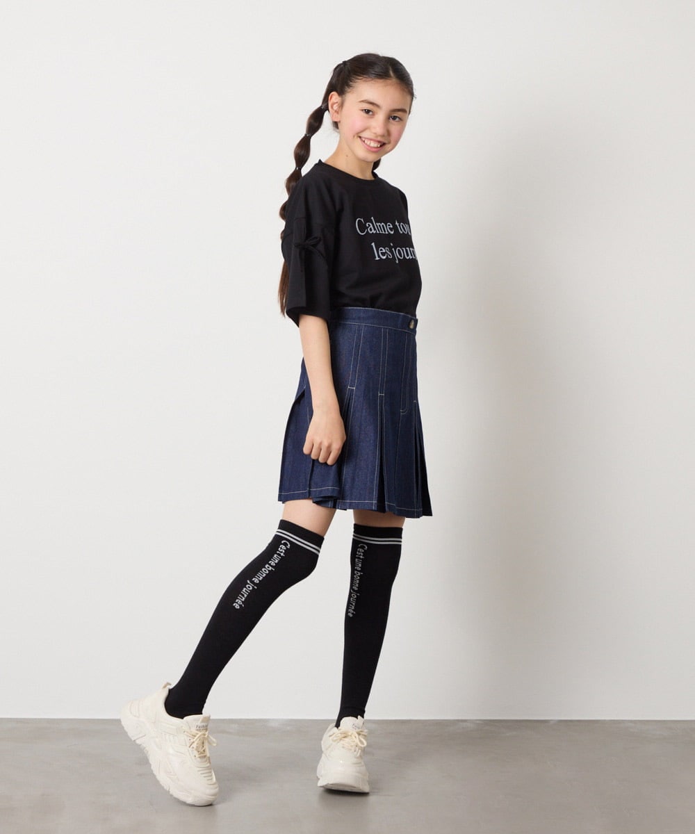 KGLTA05009 a.v.v KIDS(アー・ヴェ・ヴェ) [KIDS]【滑り止め付き】メッセージニーハイ グレー