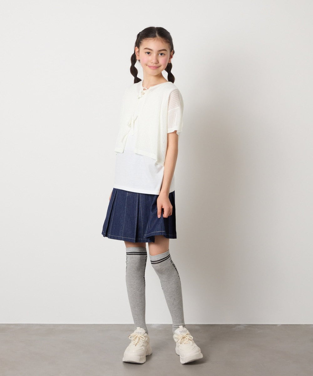 KGLTA05009 a.v.v KIDS(アー・ヴェ・ヴェ) [KIDS]【滑り止め付き】メッセージニーハイ グレー