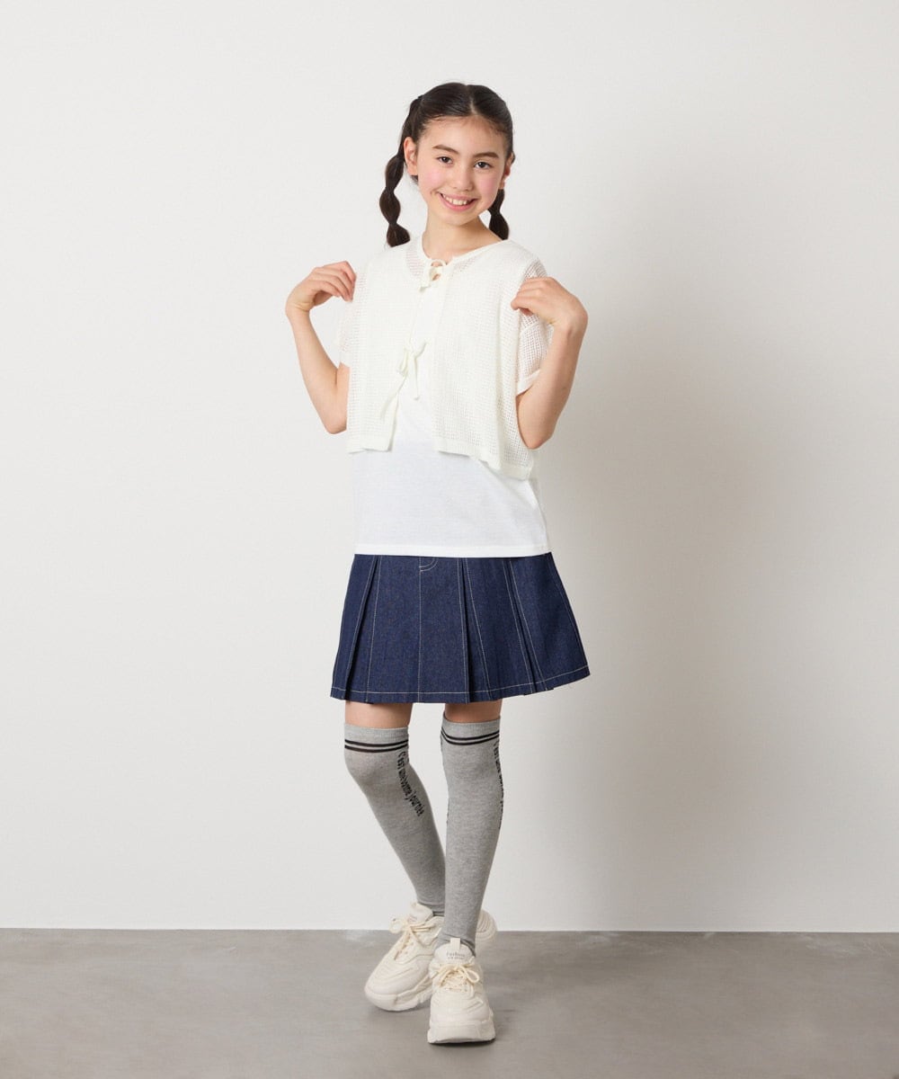 KGLTA05009 a.v.v KIDS(アー・ヴェ・ヴェ) [KIDS]【滑り止め付き】メッセージニーハイ グレー