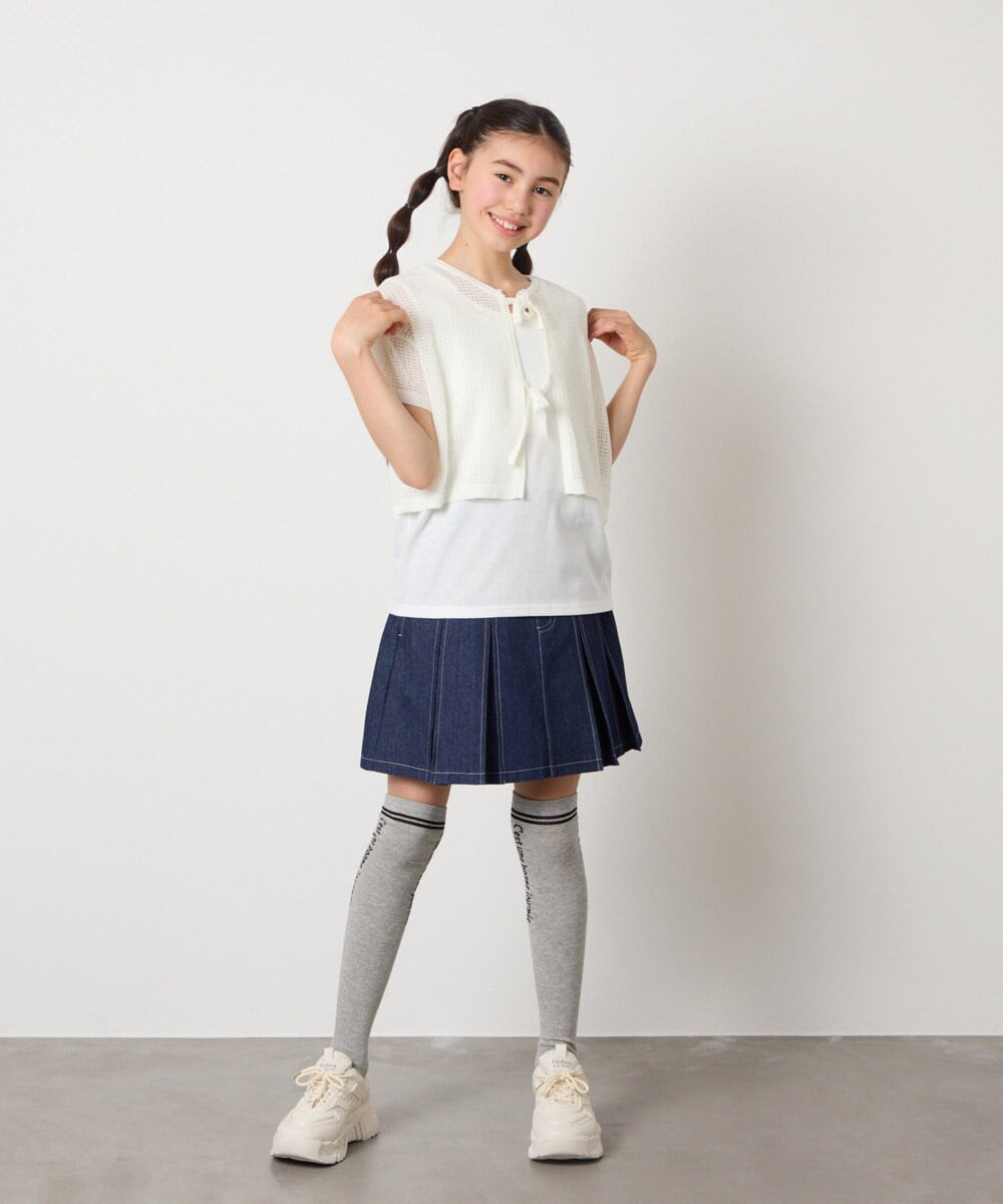 KGLTA05009 a.v.v KIDS(アー・ヴェ・ヴェ) [KIDS]【滑り止め付き】メッセージニーハイ グレー