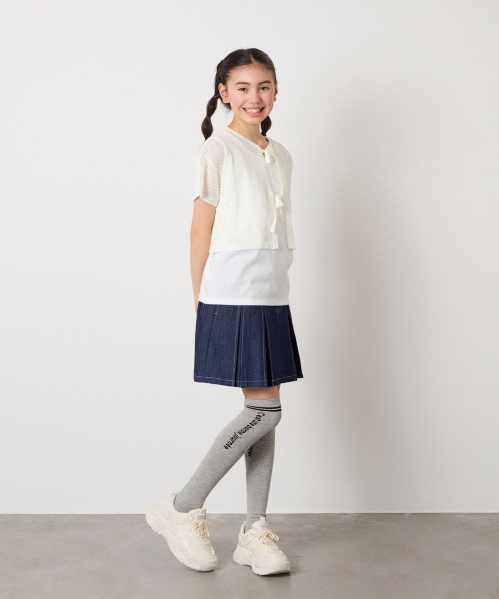 KGLTA05009 a.v.v KIDS(アー・ヴェ・ヴェ) [KIDS]【滑り止め付き】メッセージニーハイ グレー