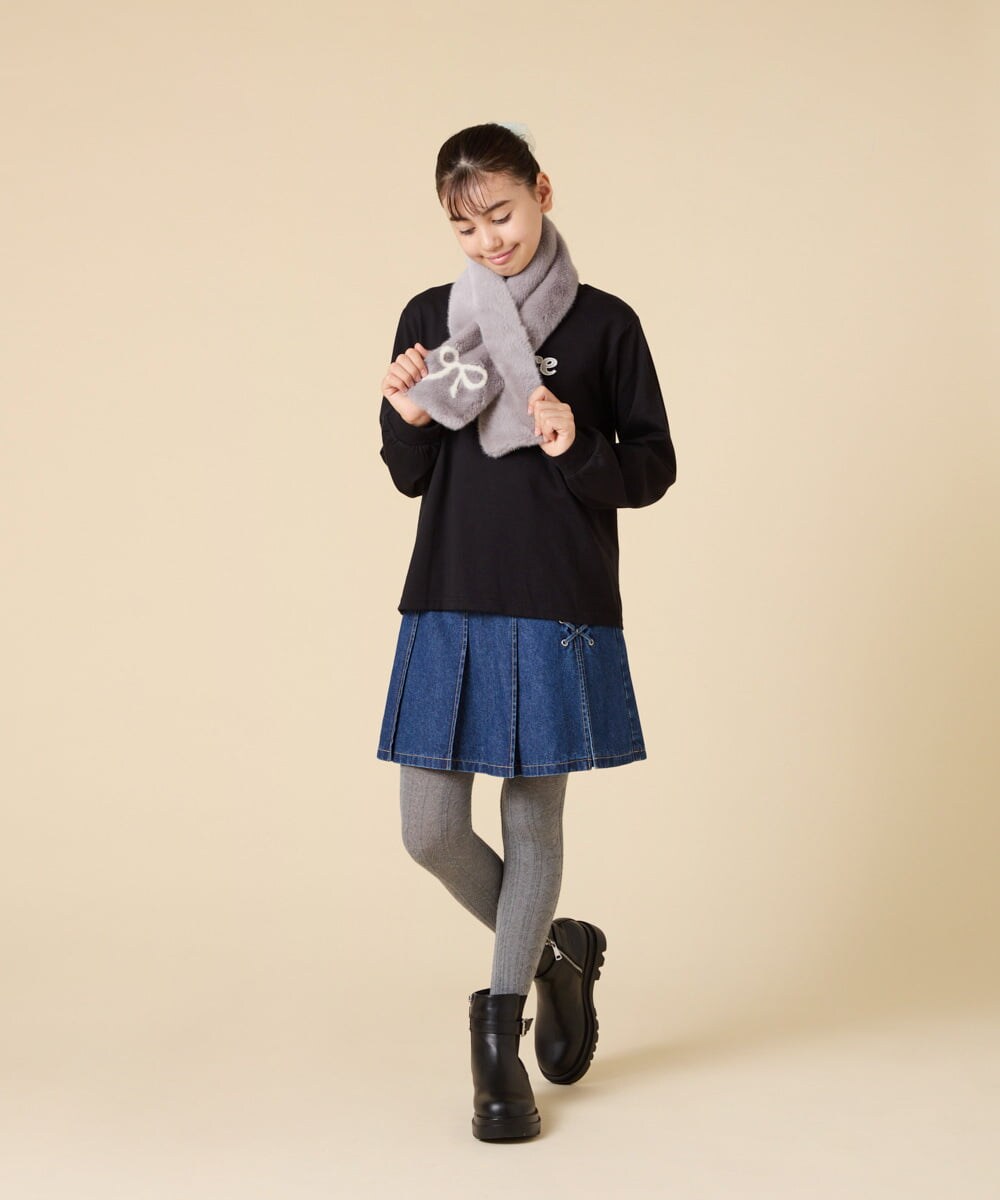 KGUAD07014 a.v.v KIDS(アー・ヴェ・ヴェ) [110/130/150size]ジャガードタイツ グレー