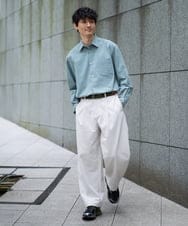 KHBFD17054 a.v.v MEN(アー・ヴェ・ヴェ) 【速乾 / 快適ストレッチ】リライト ワイドシルエットシャツ〈イージーケア / 洗濯機で洗える / 毛玉になりにくい〉 ダークグレー
