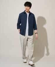 KHBGD30054 a.v.v MEN(アー・ヴェ・ヴェ) 累計15,000枚販売！リネン混シャツ【接触冷感 / 速乾/ストレッチ / イージーケア / 洗濯機で洗える】 ラベンダー