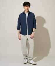 KHBGD30054 a.v.v MEN(アー・ヴェ・ヴェ) 累計15,000枚販売！リネン混シャツ【接触冷感 / 速乾/ストレッチ / イージーケア / 洗濯機で洗える】 ラベンダー
