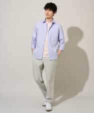 KHBGD30054 a.v.v MEN(アー・ヴェ・ヴェ) 累計15,000枚販売！リネン混シャツ【接触冷感 / 速乾/ストレッチ / イージーケア / 洗濯機で洗える】 ラベンダー