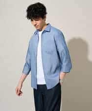 KHBGD30054 a.v.v MEN(アー・ヴェ・ヴェ) 累計15,000枚販売！リネン混シャツ【接触冷感 / 速乾/ストレッチ / イージーケア / 洗濯機で洗える】 ラベンダー