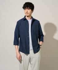 KHBGD30054 a.v.v MEN(アー・ヴェ・ヴェ) 累計15,000枚販売！リネン混シャツ【接触冷感 / 速乾/ストレッチ / イージーケア / 洗濯機で洗える】 ラベンダー