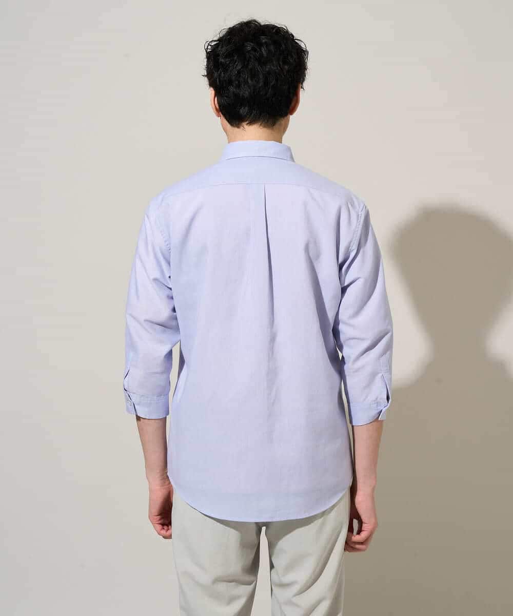 KHBGD30054 a.v.v MEN(アー・ヴェ・ヴェ) 累計15,000枚販売！リネン混シャツ【接触冷感 / 速乾/ストレッチ / イージーケア / 洗濯機で洗える】 ラベンダー