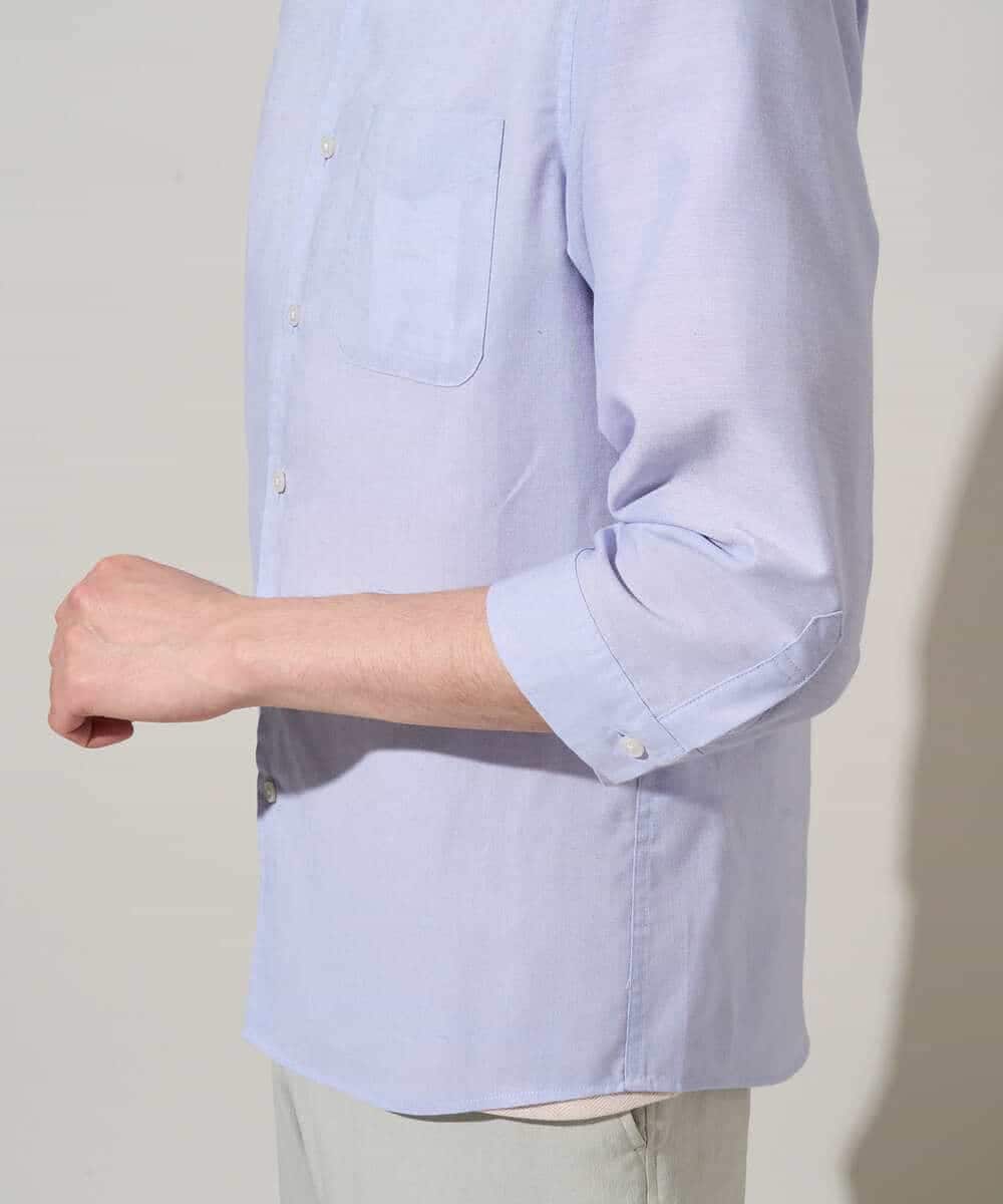 KHBGD30054 a.v.v MEN(アー・ヴェ・ヴェ) 累計15,000枚販売！リネン混シャツ【接触冷感 / 速乾/ストレッチ / イージーケア / 洗濯機で洗える】 ラベンダー