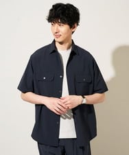 KHBGD53059 a.v.v MEN(アー・ヴェ・ヴェ) 〈接触冷感 / 吸水速乾〉リライトＷポケットシャツ【UVカット / ストレッチ / イージーケア / 洗濯機で洗える】 ダークグレー