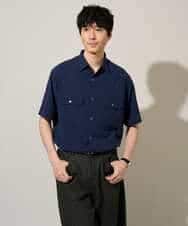 KHBGD53059 a.v.v MEN(アー・ヴェ・ヴェ) 〈接触冷感 / 吸水速乾〉リライトＷポケットシャツ【UVカット / ストレッチ / イージーケア / 洗濯機で洗える】 ダークグレー