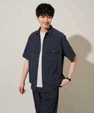 KHBGD53059 a.v.v MEN(アー・ヴェ・ヴェ) 〈接触冷感 / 吸水速乾〉リライトＷポケットシャツ【UVカット / ストレッチ / イージーケア / 洗濯機で洗える】 ダークグレー