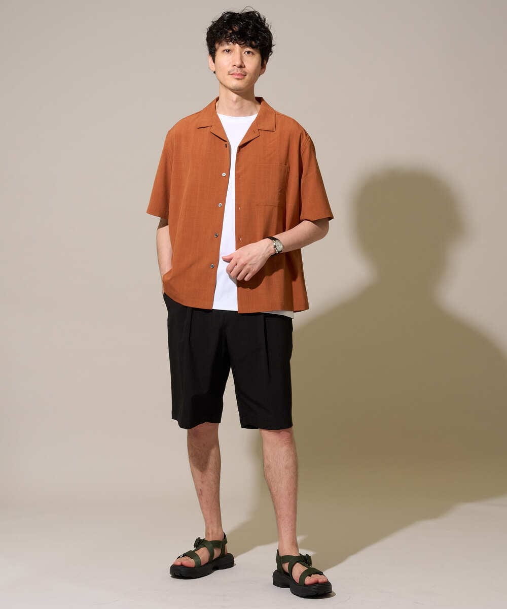 KHBGD78049 a.v.v MEN(アー・ヴェ・ヴェ) <新色&再入荷> ＼夏に嬉しい機能全部付き／　リライト オープンカラーシャツ ダークグレー