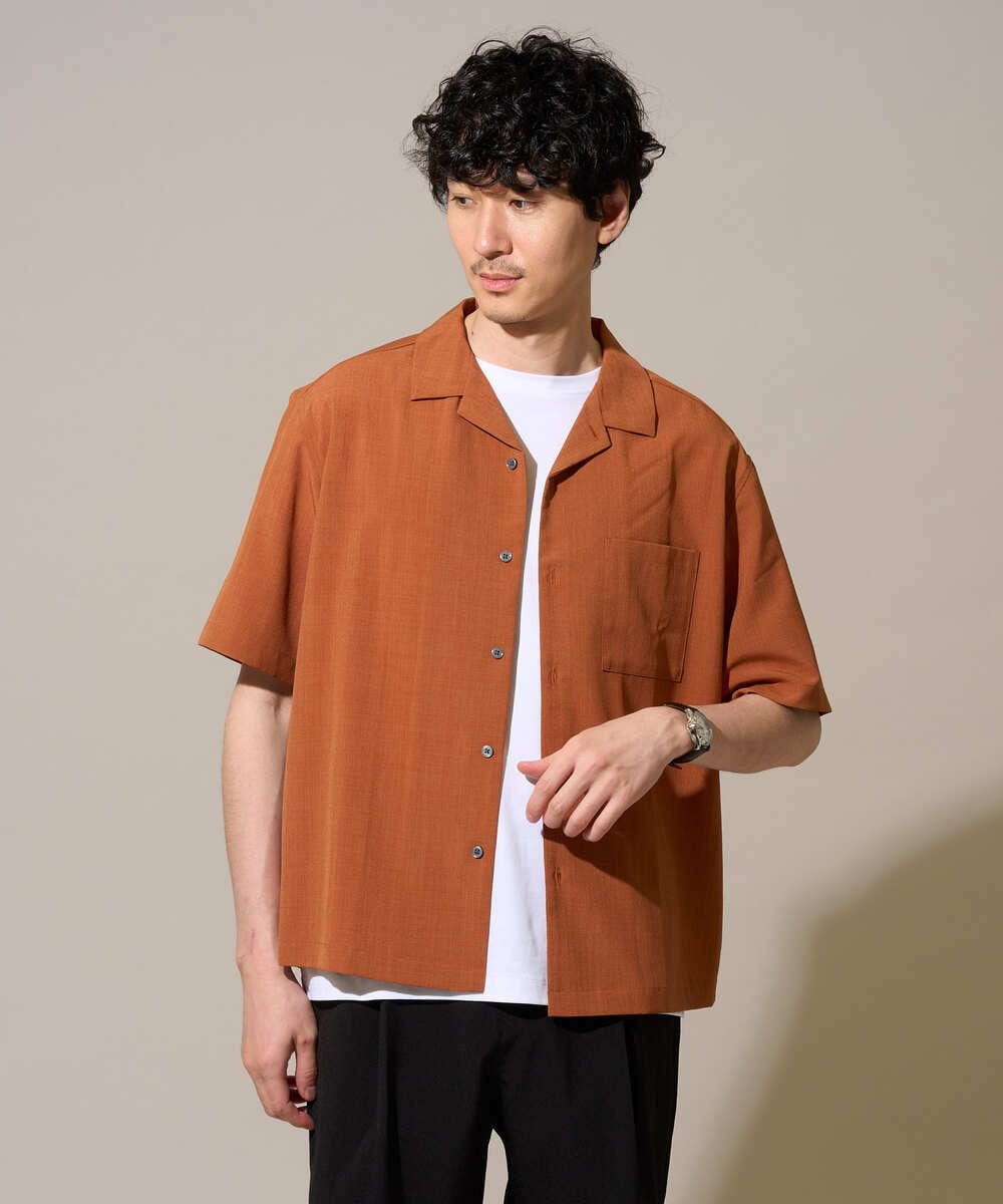 KHBGD78049 a.v.v MEN(アー・ヴェ・ヴェ) <新色&再入荷> ＼夏に嬉しい機能全部付き／　リライト オープンカラーシャツ ダークグレー