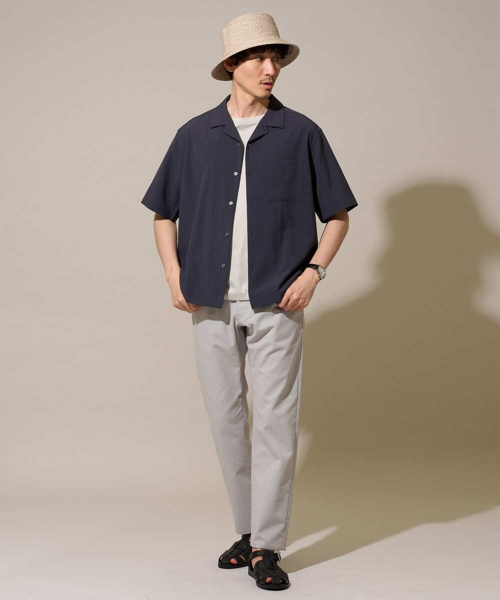 KHBGD78049 a.v.v MEN(アー・ヴェ・ヴェ) <新色&再入荷> ＼夏に嬉しい機能全部付き／　リライト オープンカラーシャツ ダークグレー