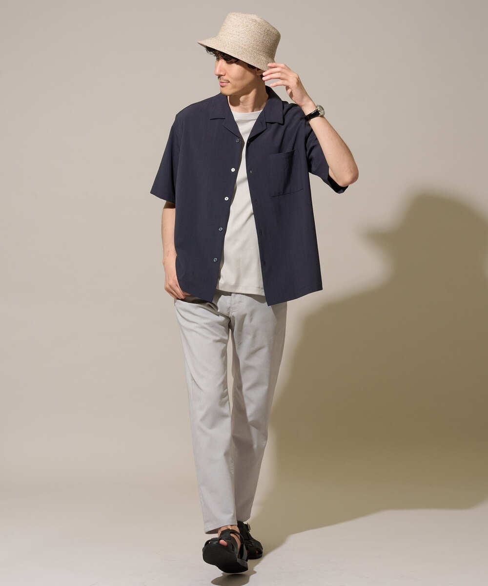KHBGD78049 a.v.v MEN(アー・ヴェ・ヴェ) <新色&再入荷> ＼夏に嬉しい機能全部付き／　リライト オープンカラーシャツ ダークグレー