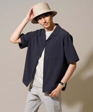 KHBGD78049 a.v.v MEN(アー・ヴェ・ヴェ) <新色&再入荷> ＼夏に嬉しい機能全部付き／　リライト オープンカラーシャツ ダークグレー