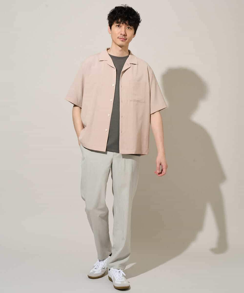 KHBGD78049 a.v.v MEN(アー・ヴェ・ヴェ) <新色&再入荷> ＼夏に嬉しい機能全部付き／　リライト オープンカラーシャツ ダークグレー