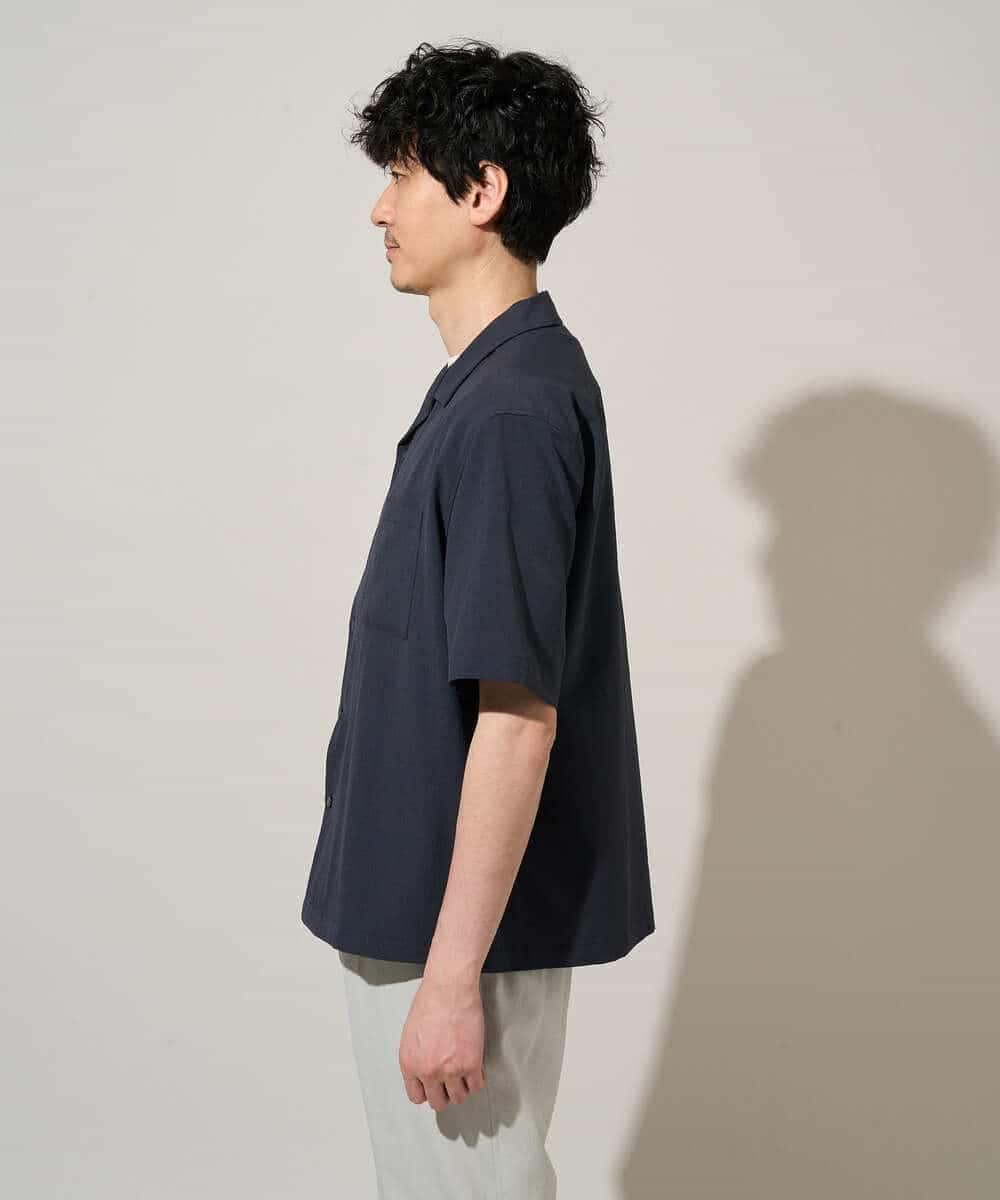 KHBGD78049 a.v.v MEN(アー・ヴェ・ヴェ) <新色&再入荷> ＼夏に嬉しい機能全部付き／　リライト オープンカラーシャツ ダークグレー