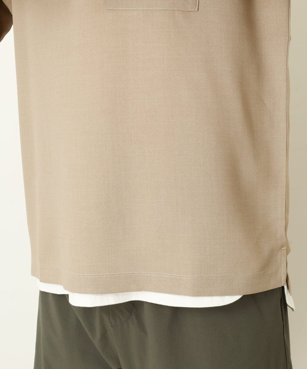 KHBHP62059 a.v.v MEN(アー・ヴェ・ヴェ) 【S-XXL/2SET】カットソー付きシャツプルオーバー ブラウン
