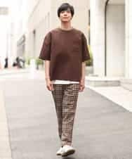 KHBHP62059 a.v.v MEN(アー・ヴェ・ヴェ) 【S-XXL/2SET】カットソー付きシャツプルオーバー ブラウン