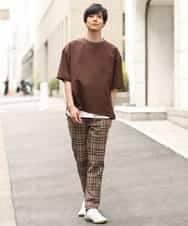 KHBHP62059 a.v.v MEN(アー・ヴェ・ヴェ) 【S-XXL/2SET】カットソー付きシャツプルオーバー ブラウン