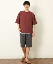 KHBHP62059 a.v.v MEN(アー・ヴェ・ヴェ) 【S-XXL/2SET】カットソー付きシャツプルオーバー ブラウン