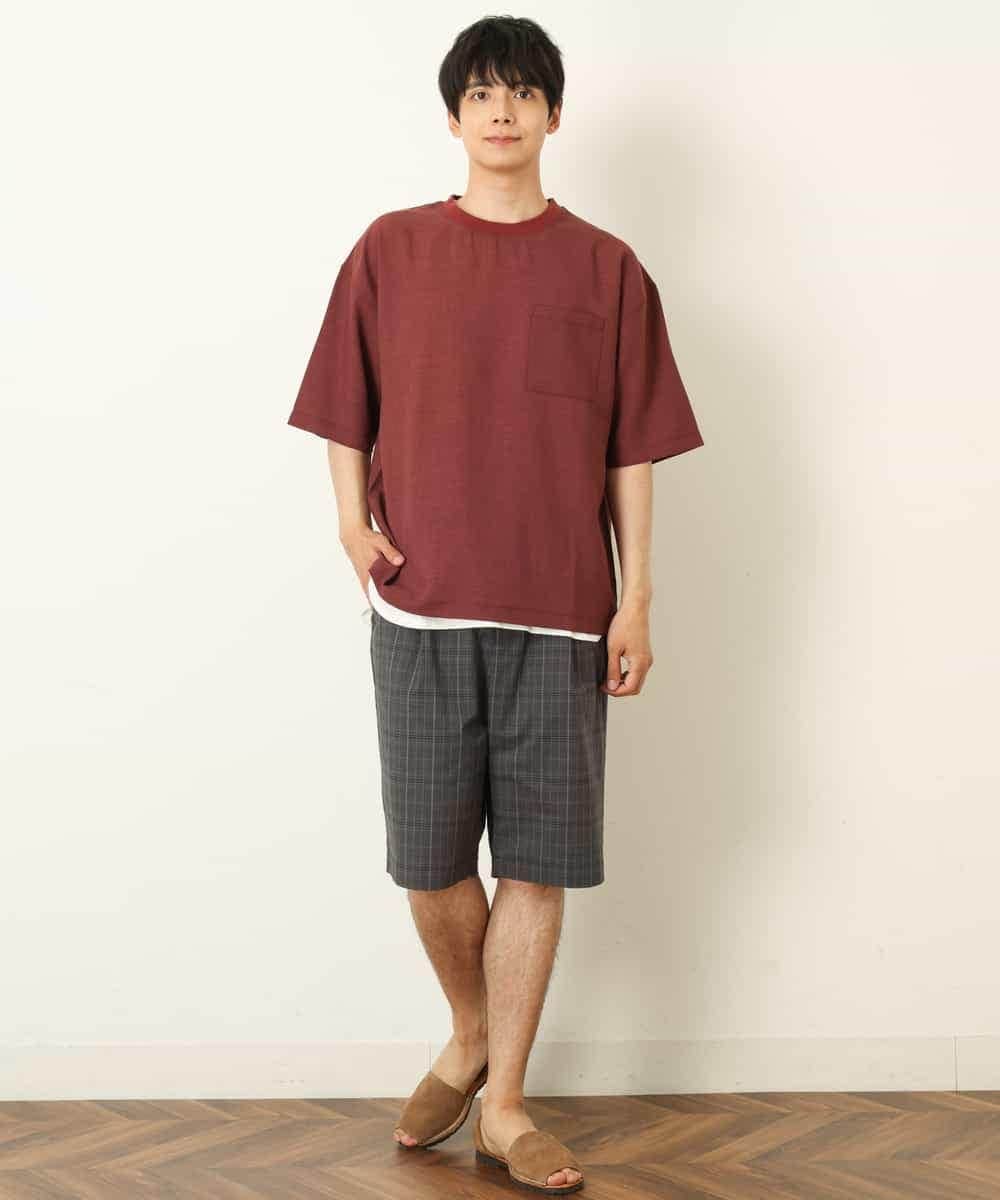 KHBHP62059 a.v.v MEN(アー・ヴェ・ヴェ) 【S-XXL/2SET】カットソー付きシャツプルオーバー ブラウン