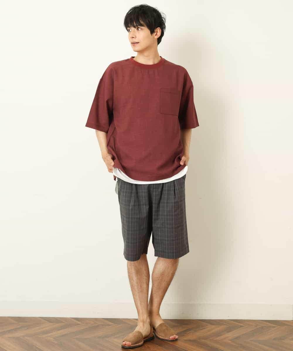 KHBHP62059 a.v.v MEN(アー・ヴェ・ヴェ) 【S-XXL/2SET】カットソー付きシャツプルオーバー ブラウン