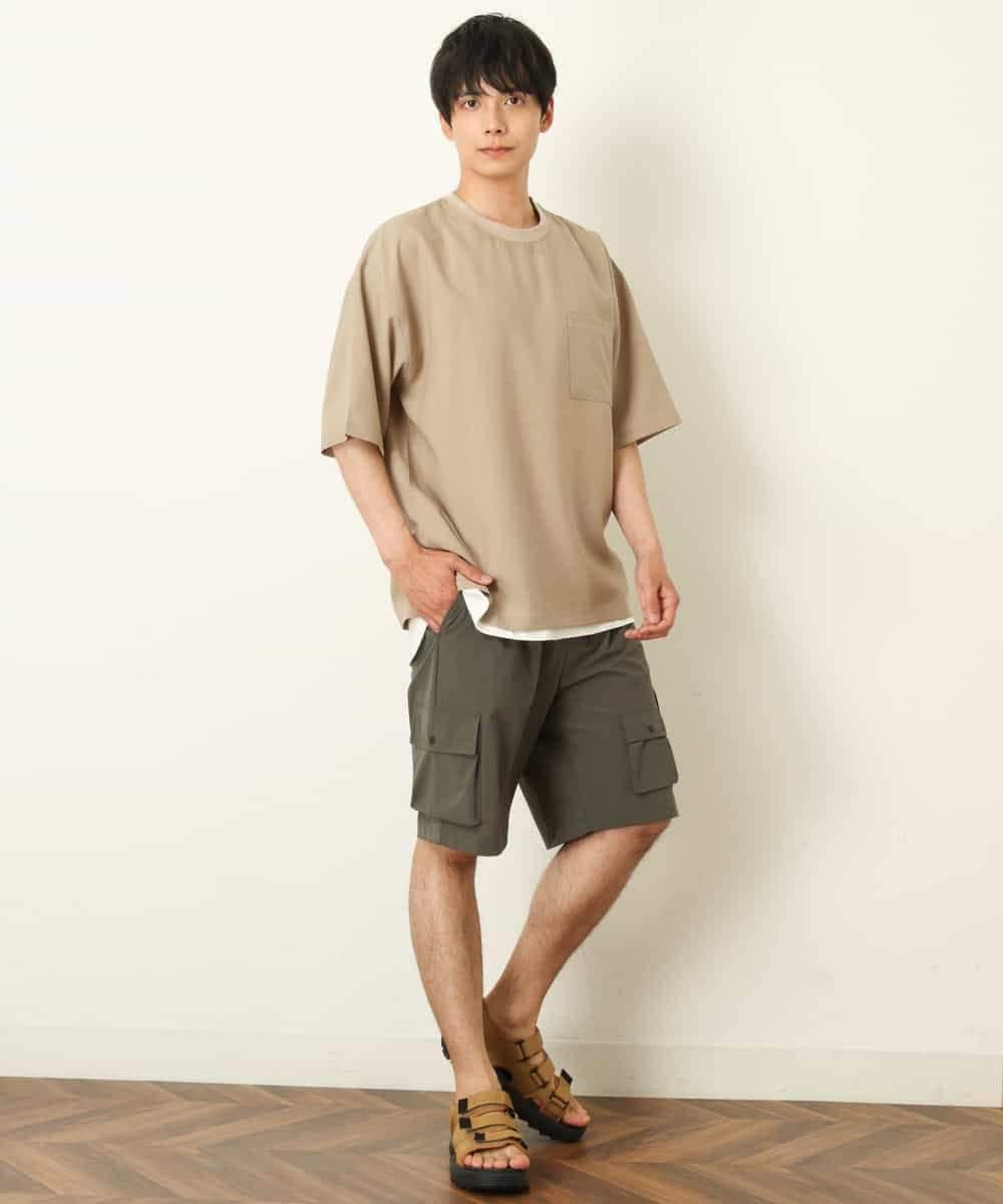 KHBHP62059 a.v.v MEN(アー・ヴェ・ヴェ) 【S-XXL/2SET】カットソー付きシャツプルオーバー ブラウン