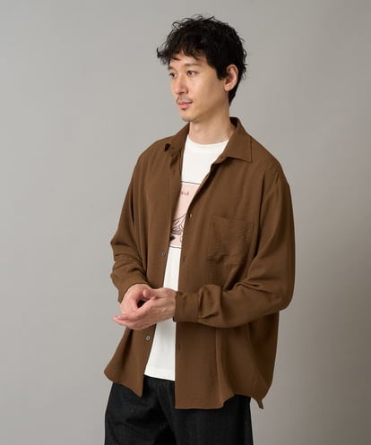 KHBJA13064 a.v.v MEN ワッシャーストレッチワイドシルエットシャツ