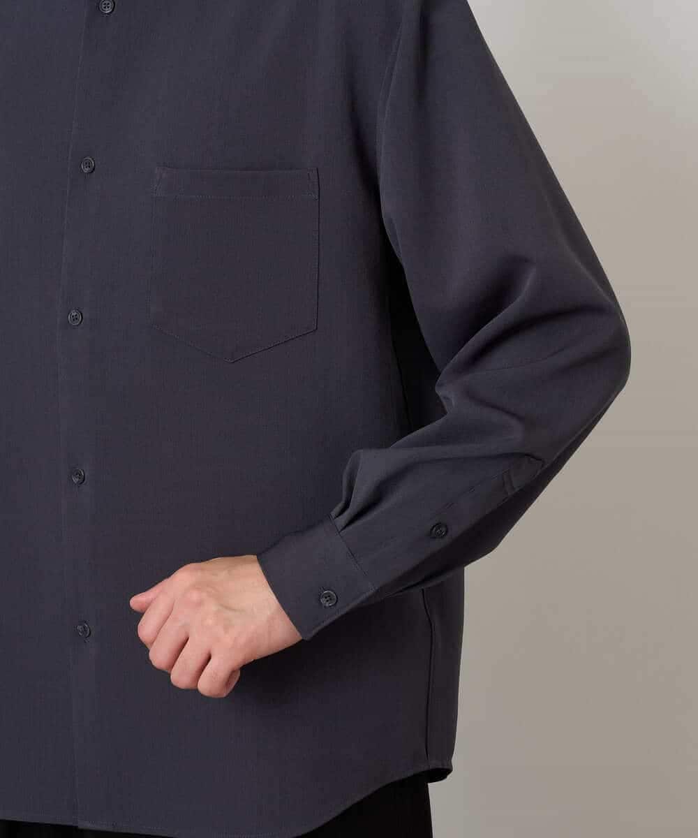 KHBJD17054 a.v.v MEN(アー・ヴェ・ヴェ) <支持率NO.1シャツ / 初秋におすすめ>リライト　ワイドシルエットシャツ【ストレッチ/毛玉・シワになりにくい/洗濯機で洗える/イージーケア】 ダークグレー