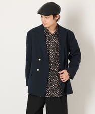 KHBJS06069 a.v.v MEN(アー・ヴェ・ヴェ) レオパード柄プリントワイドシャツ ブラウン