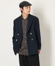 KHBJS06069 a.v.v MEN(アー・ヴェ・ヴェ) レオパード柄プリントワイドシャツ ブラウン