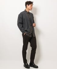 KHBJS06069 a.v.v MEN(アー・ヴェ・ヴェ) レオパード柄プリントワイドシャツ ブラウン
