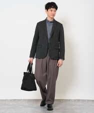 KHBKD21069 a.v.v MEN(アー・ヴェ・ヴェ) ＼上品に整う、大人のシャツ／ ヘリンボーンダブルフェイスシャツ【洗濯機で洗える/毛玉になりにくい】 グレー