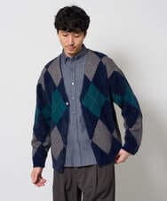 KHBKD21069 a.v.v MEN(アー・ヴェ・ヴェ) ＼上品に整う、大人のシャツ／ ヘリンボーンダブルフェイスシャツ【洗濯機で洗える/毛玉になりにくい】 グレー