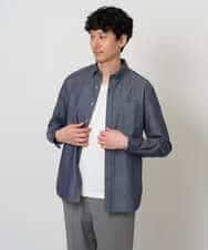 KHBKD21069 a.v.v MEN(アー・ヴェ・ヴェ) ＼上品に整う、大人のシャツ／ ヘリンボーンダブルフェイスシャツ【洗濯機で洗える/毛玉になりにくい】 グレー