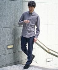 KHBLA20049 a.v.v MEN(アー・ヴェ・ヴェ) 人気No1シャツ【イージーケア/累計1.5万枚】サンライト起毛ストレッチシャツ【洗濯機で洗える/蓄熱保湿】 ホワイト