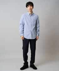 KHBLA20049 a.v.v MEN(アー・ヴェ・ヴェ) 人気No1シャツ【イージーケア/累計1.5万枚】サンライト起毛ストレッチシャツ【洗濯機で洗える/蓄熱保湿】 ホワイト