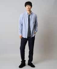 KHBLA20049 a.v.v MEN(アー・ヴェ・ヴェ) 人気No1シャツ【イージーケア/累計1.5万枚】サンライト起毛ストレッチシャツ【洗濯機で洗える/蓄熱保湿】 ホワイト