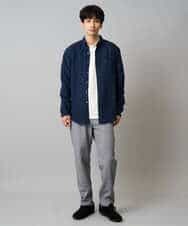 KHBLA20049 a.v.v MEN(アー・ヴェ・ヴェ) 人気No1シャツ【イージーケア/累計1.5万枚】サンライト起毛ストレッチシャツ【洗濯機で洗える/蓄熱保湿】 ホワイト