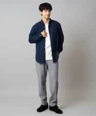 KHBLA20049 a.v.v MEN(アー・ヴェ・ヴェ) 人気No1シャツ【イージーケア/累計1.5万枚】サンライト起毛ストレッチシャツ【洗濯機で洗える/蓄熱保湿】 ホワイト