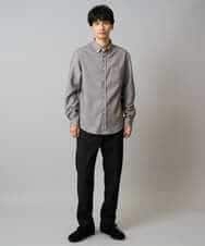 KHBLA20049 a.v.v MEN(アー・ヴェ・ヴェ) 人気No1シャツ【イージーケア/累計1.5万枚】サンライト起毛ストレッチシャツ【洗濯機で洗える/蓄熱保湿】 ホワイト